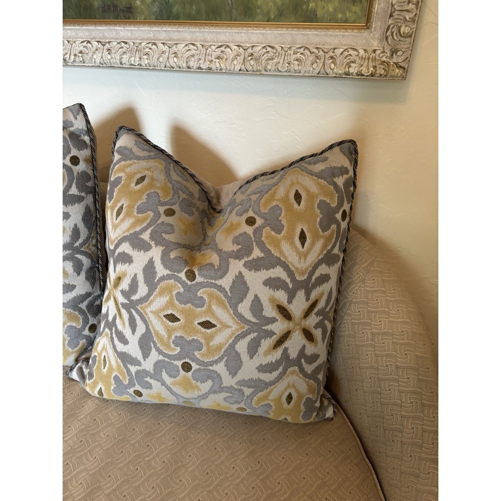 Dransfield & Ross Ikat Throw Pillow Covers 24" x 24" Set of 2 PILLOWCASES ONLY - Picture 9 of 9